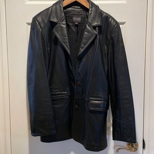 Leather blazer jacket